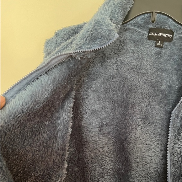Zenana Outfitters Plush Blue Teddy Jacket - Picture 8 of 9